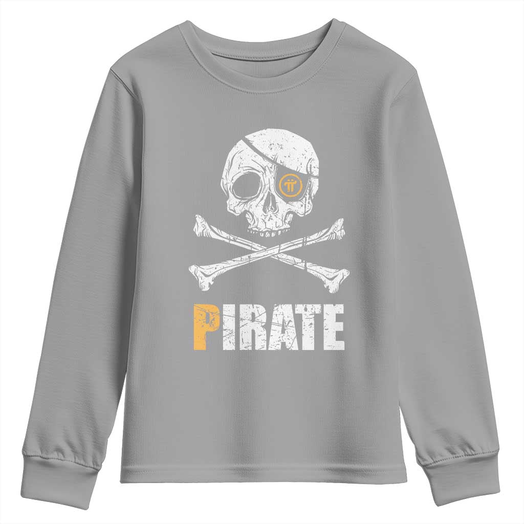 Funny Pirate Pi Cryptocurrency Youth Sweatshirt Crypto Coins Blockchain Mining - Wonder Print Shop