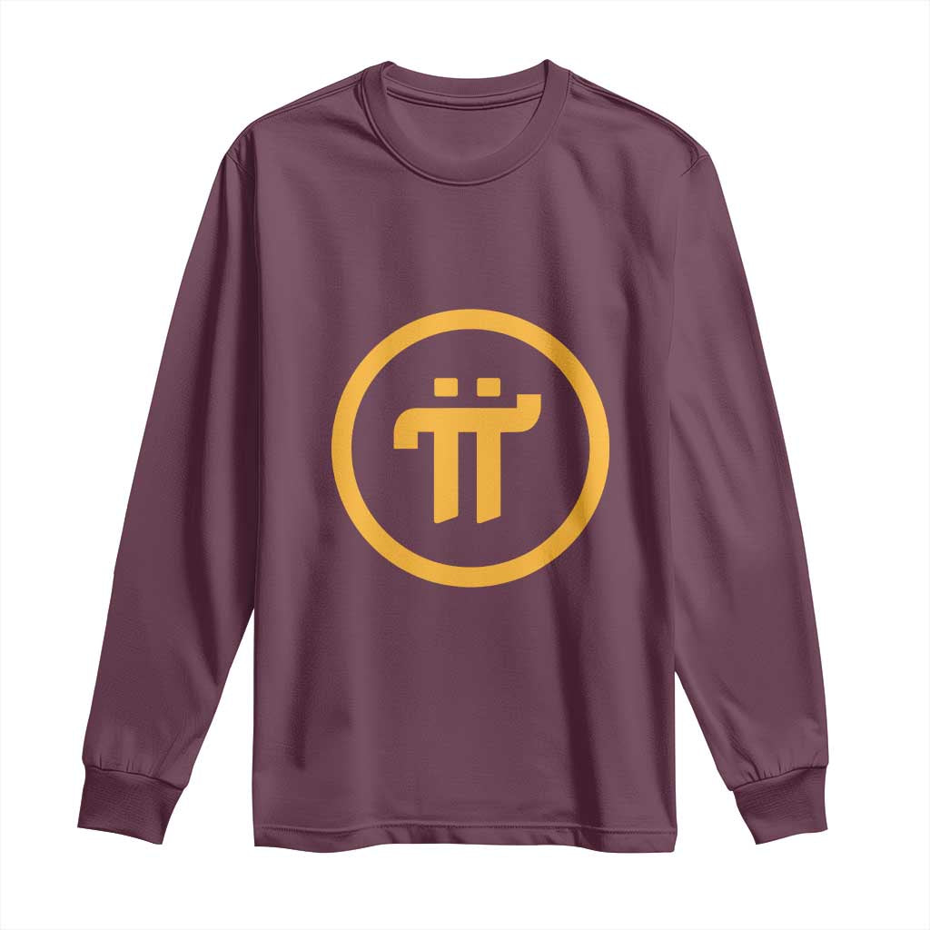 Pi Cryptocurrency Long Sleeve Shirt Crypto Coins Network - Wonder Print Shop