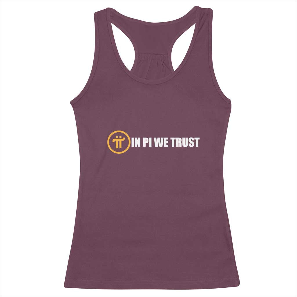 In Pi We Trust Cryptocurrency Racerback Tank Top Crypto Coins Blockchain Mining - Wonder Print Shop