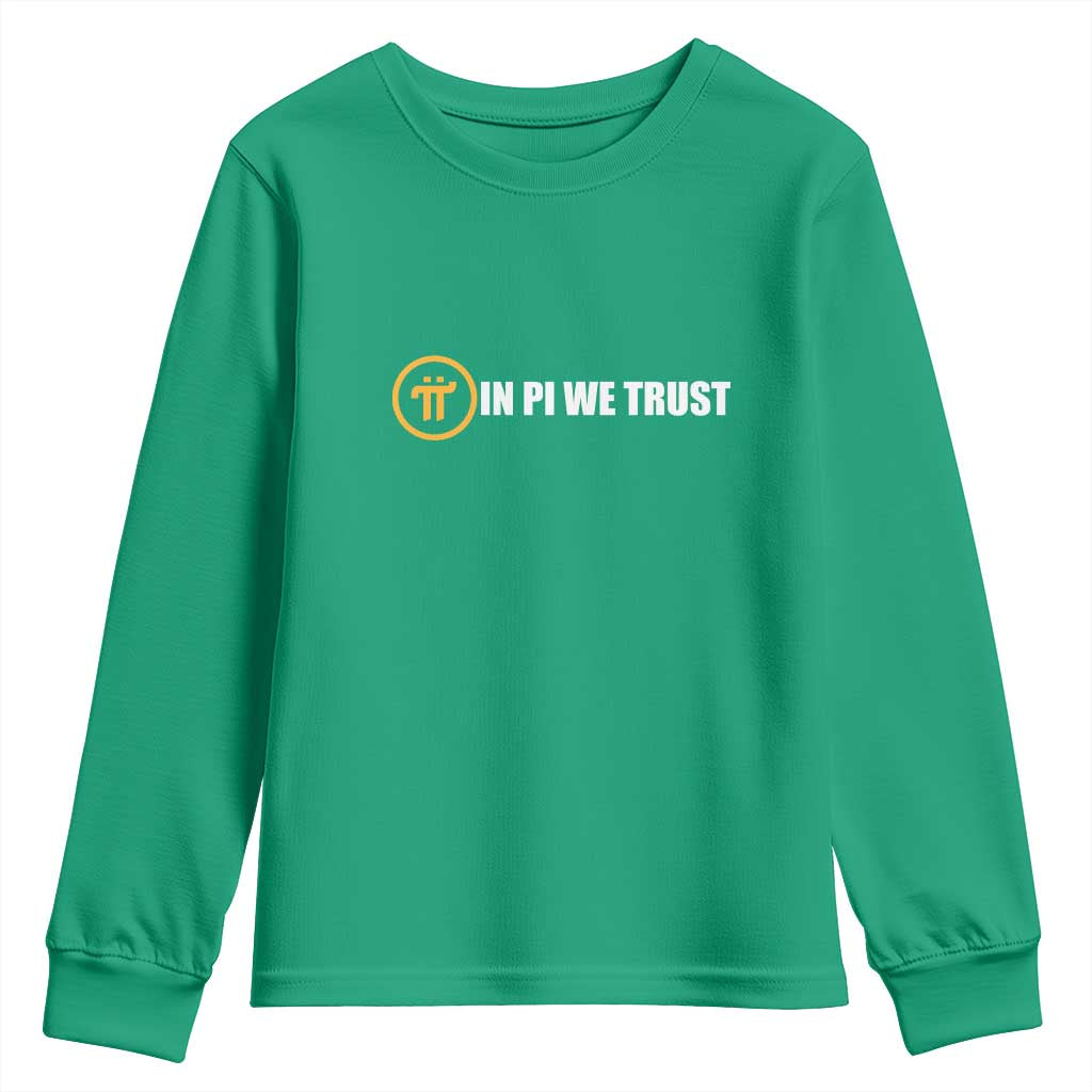 In Pi We Trust Cryptocurrency Youth Sweatshirt Crypto Coins Blockchain Mining - Wonder Print Shop