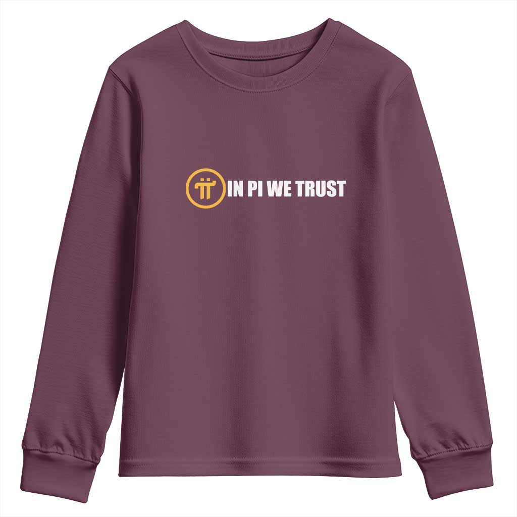 In Pi We Trust Cryptocurrency Youth Sweatshirt Crypto Coins Blockchain Mining - Wonder Print Shop
