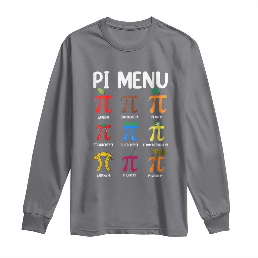 Funny Number Pi Long Sleeve Shirt Pi Menu 3.14 Pi Symbol - Math Teacher Happy Pi Day - Wonder Print Shop