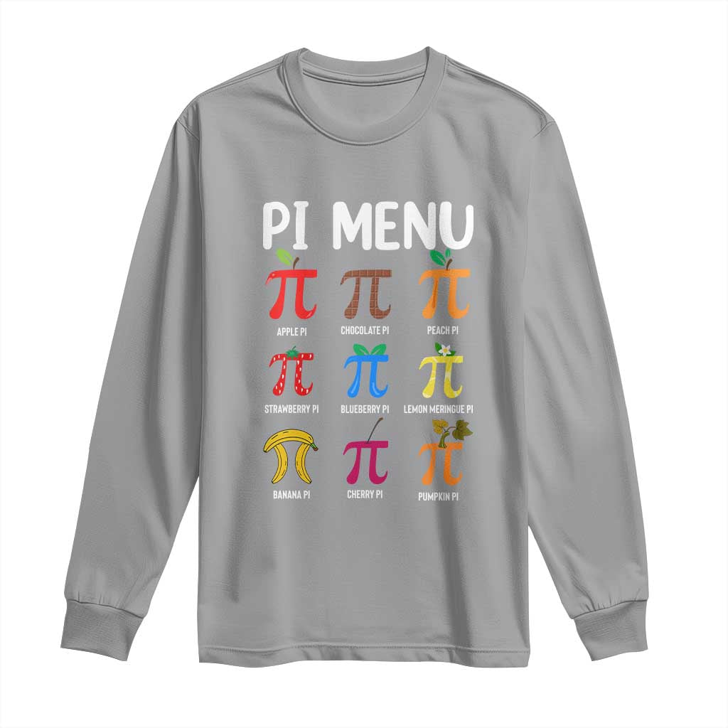 Funny Number Pi Long Sleeve Shirt Pi Menu 3.14 Pi Symbol - Math Teacher Happy Pi Day - Wonder Print Shop