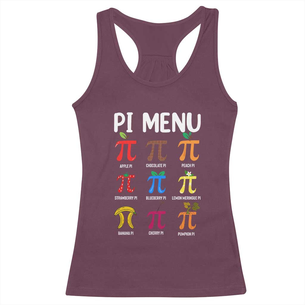 Funny Number Pi Racerback Tank Top Pi Menu 3.14 Pi Symbol - Math Teacher Happy Pi Day - Wonder Print Shop