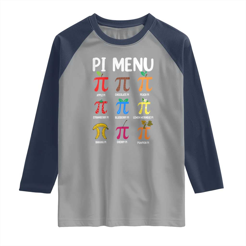 Funny Number Pi Raglan Shirt Pi Menu 3.14 Pi Symbol - Math Teacher Happy Pi Day - Wonder Print Shop