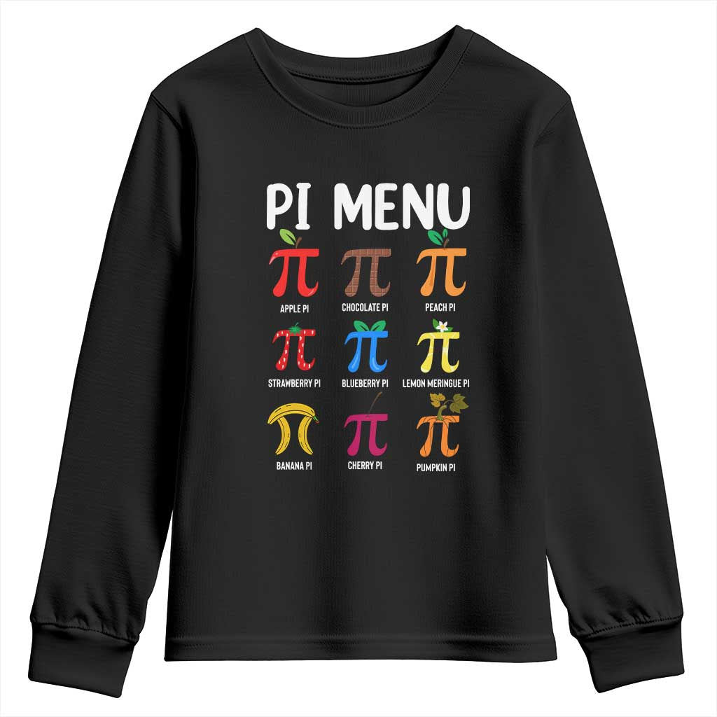 Funny Number Pi Youth Sweatshirt Pi Menu 3.14 Pi Symbol - Math Teacher Happy Pi Day - Wonder Print Shop