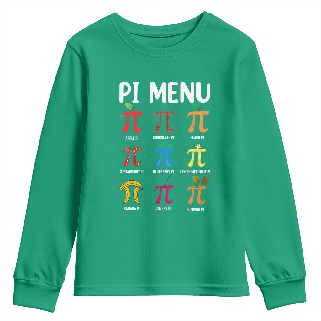 Funny Number Pi Youth Sweatshirt Pi Menu 3.14 Pi Symbol - Math Teacher Happy Pi Day - Wonder Print Shop
