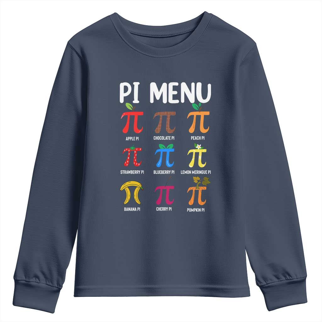 Funny Number Pi Youth Sweatshirt Pi Menu 3.14 Pi Symbol - Math Teacher Happy Pi Day - Wonder Print Shop
