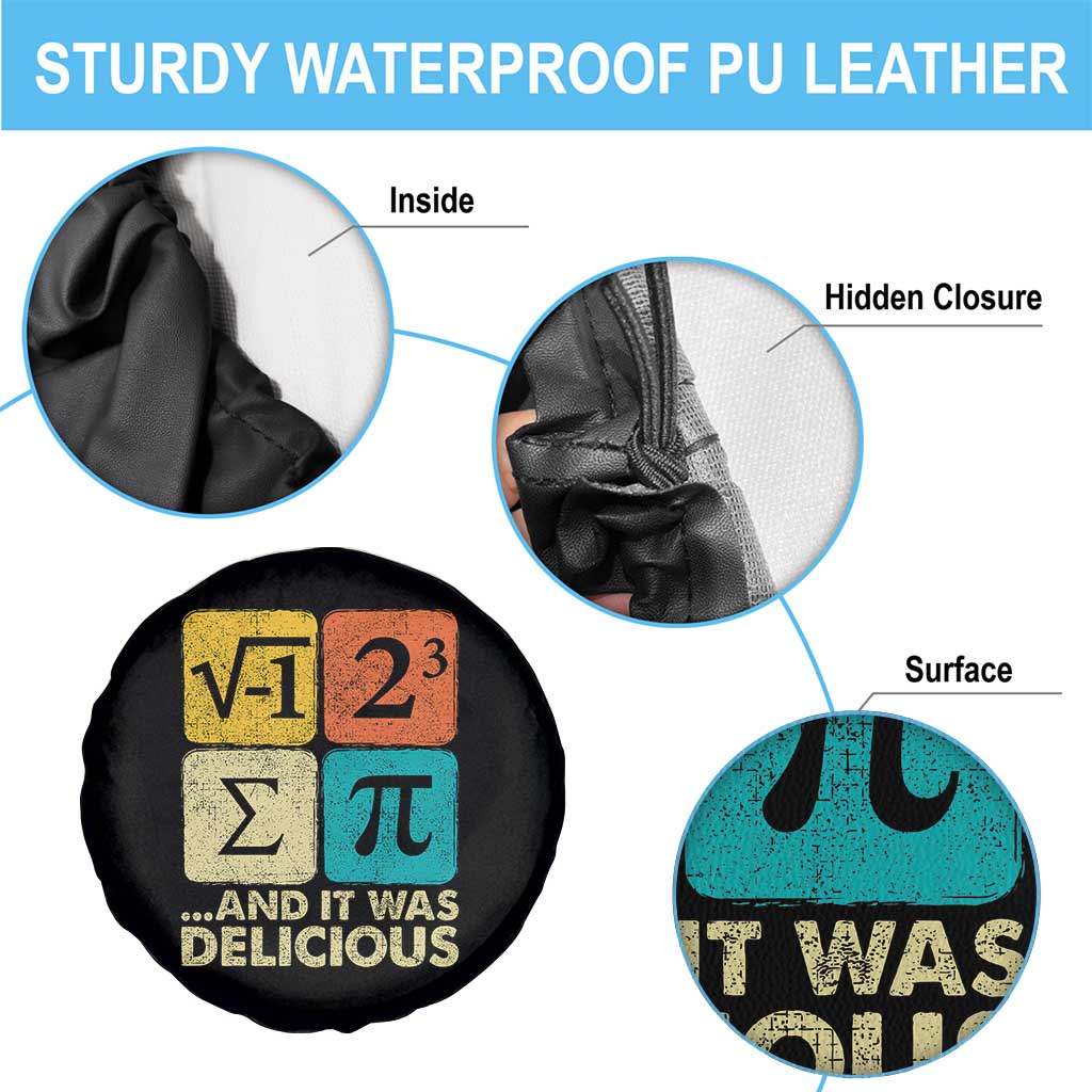 Funny Number Pi Spare Tire Cover I Ate Some Pie and It Was Delicious Funny PI Day Math Pun - Wonder Print Shop