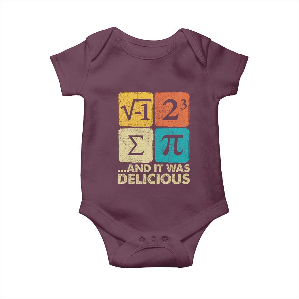 Funny Number Pi Baby Onesie I Ate Some Pie and It Was Delicious Funny PI Day Math Pun - Wonder Print Shop