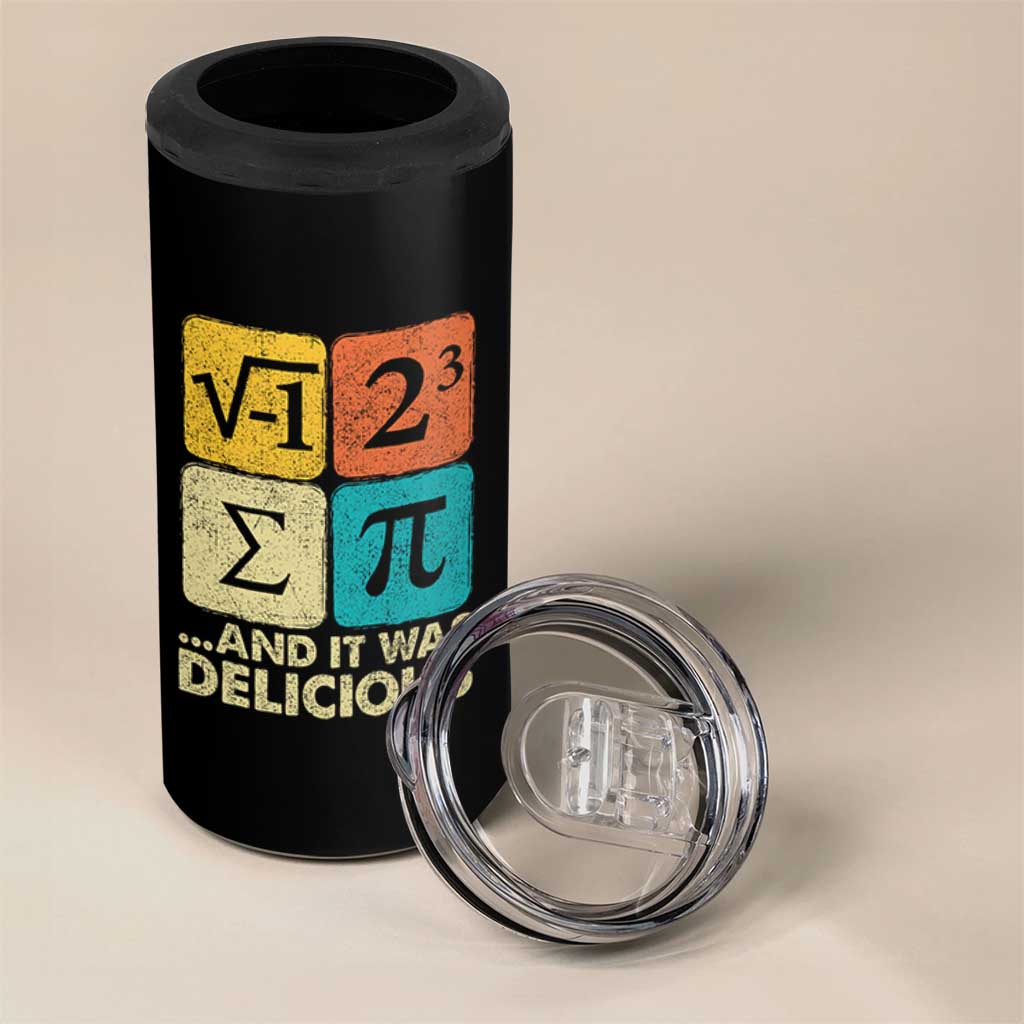 Funny Number Pi 4 in 1 Can Cooler Tumbler I Ate Some Pie and It Was Delicious Funny PI Day Math Pun - Wonder Print Shop