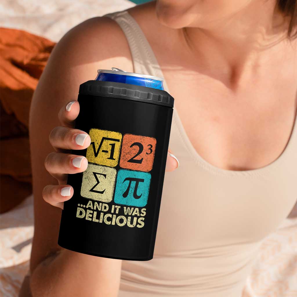 Funny Number Pi 4 in 1 Can Cooler Tumbler I Ate Some Pie and It Was Delicious Funny PI Day Math Pun - Wonder Print Shop