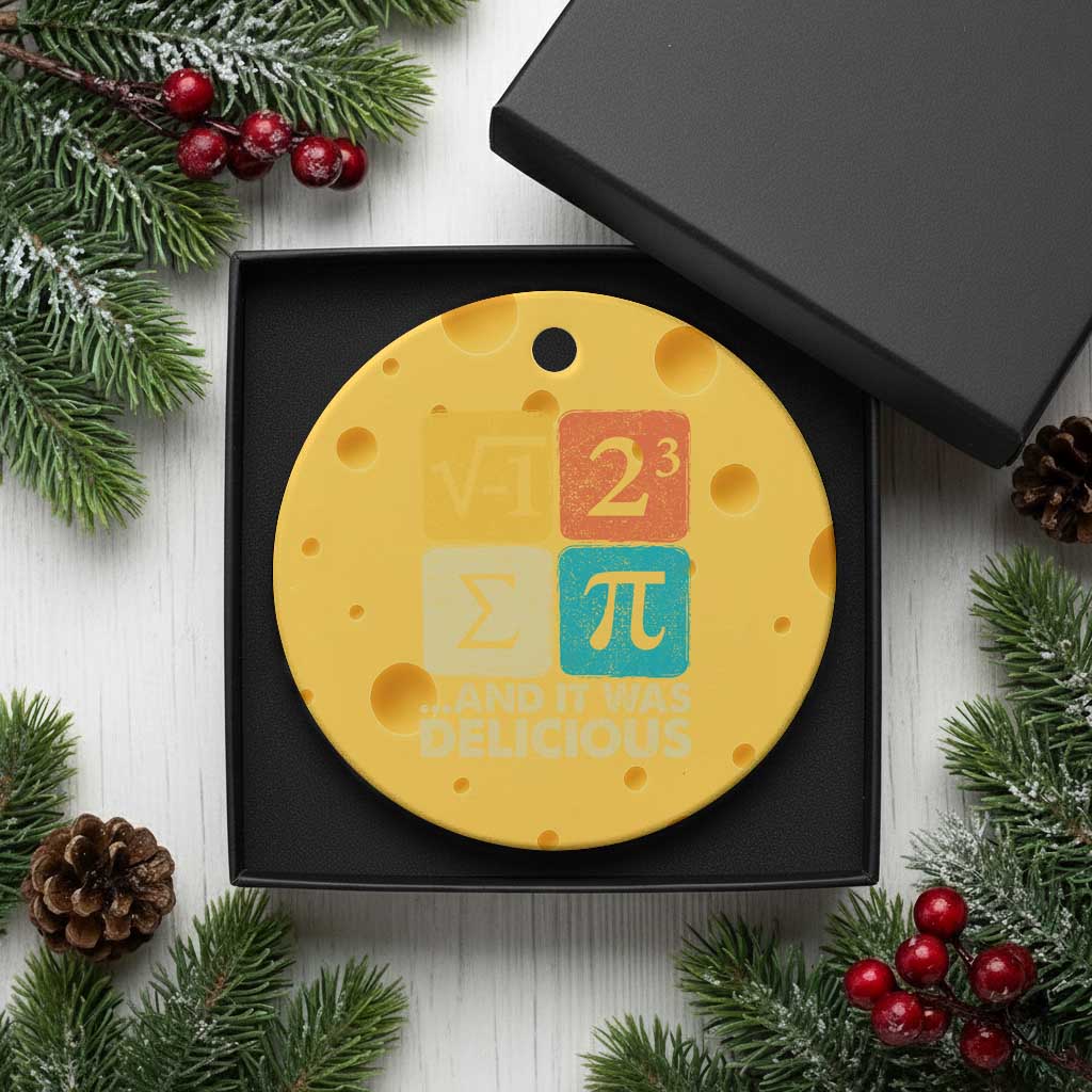 Funny Number Pi Ceramic Ornament I Ate Some Pie and It Was Delicious Funny PI Day Math Pun - Wonder Print Shop