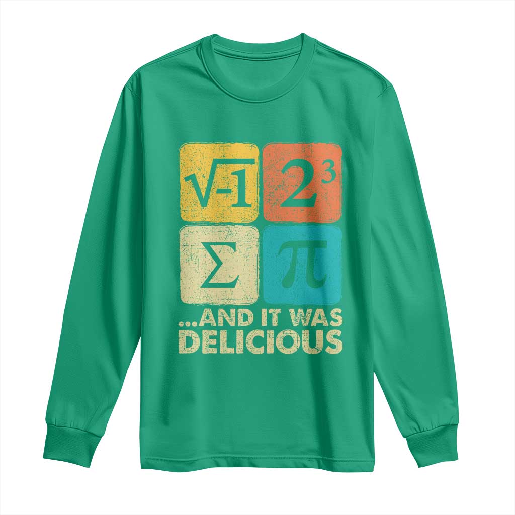 Funny Number Pi Long Sleeve Shirt I Ate Some Pie and It Was Delicious Funny PI Day Math Pun - Wonder Print Shop