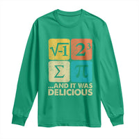 Funny Number Pi Long Sleeve Shirt I Ate Some Pie and It Was Delicious Funny PI Day Math Pun - Wonder Print Shop
