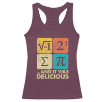 Funny Number Pi Racerback Tank Top I Ate Some Pie and It Was Delicious Funny PI Day Math Pun - Wonder Print Shop