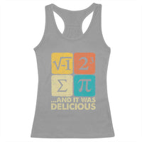 Funny Number Pi Racerback Tank Top I Ate Some Pie and It Was Delicious Funny PI Day Math Pun - Wonder Print Shop