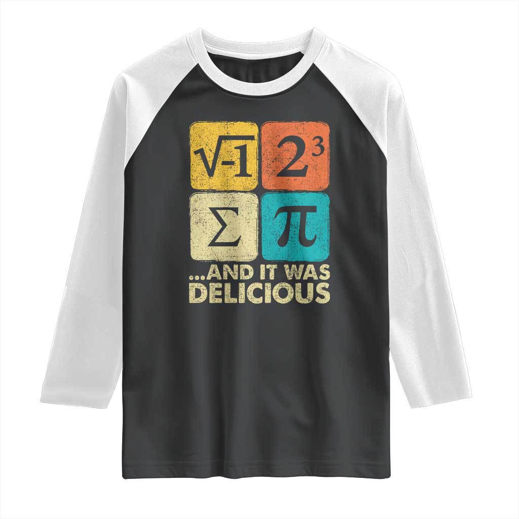 Funny Number Pi Raglan Shirt I Ate Some Pie and It Was Delicious Funny PI Day Math Pun - Wonder Print Shop