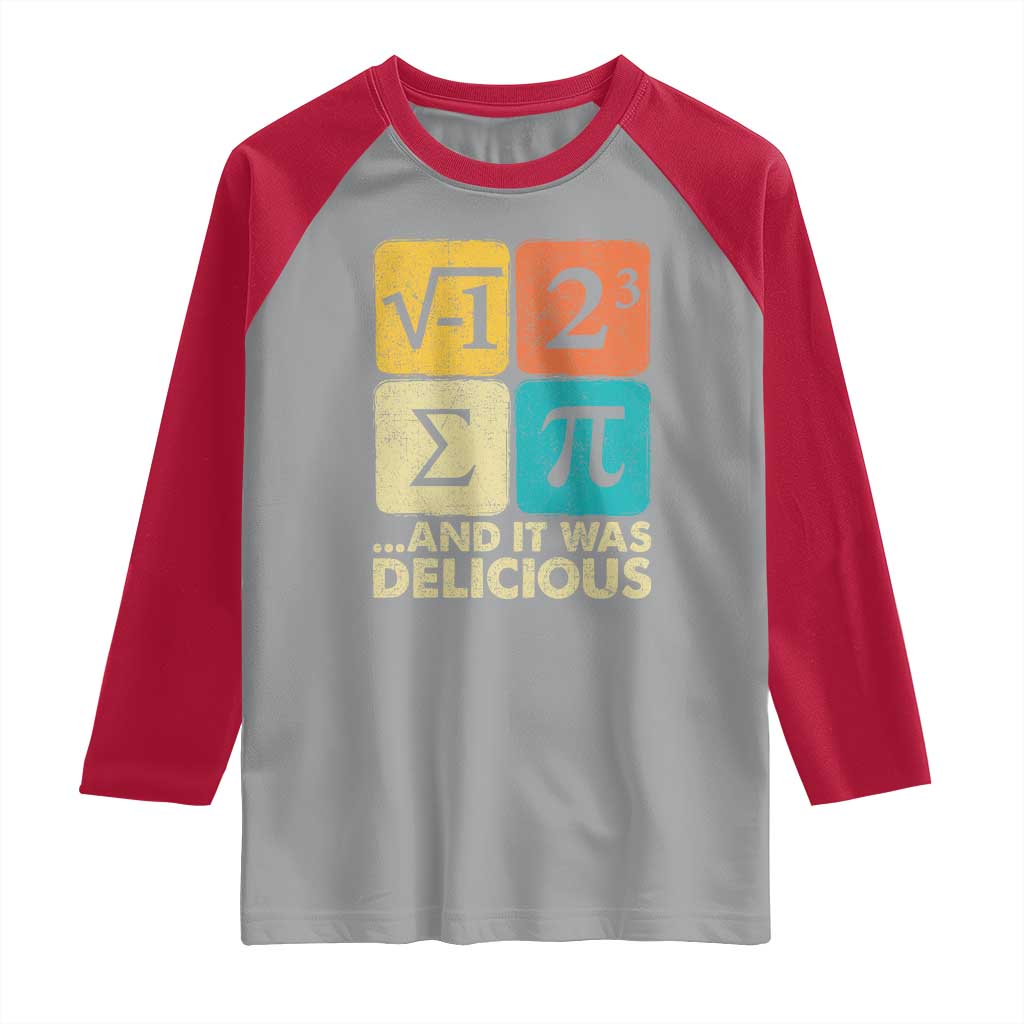 Funny Number Pi Raglan Shirt I Ate Some Pie and It Was Delicious Funny PI Day Math Pun - Wonder Print Shop