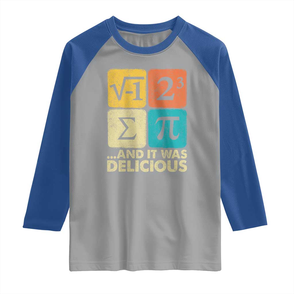 Funny Number Pi Raglan Shirt I Ate Some Pie and It Was Delicious Funny PI Day Math Pun - Wonder Print Shop