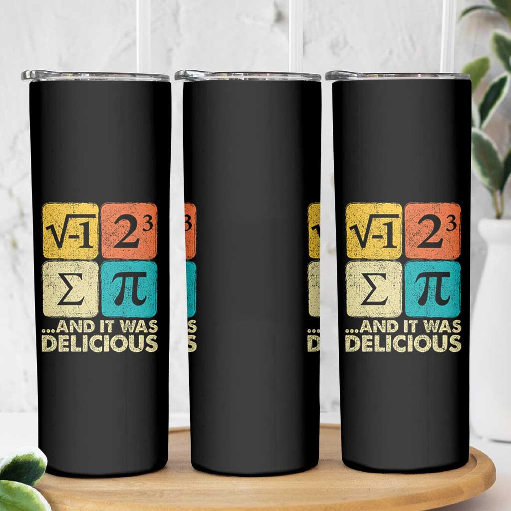 Funny Number Pi Skinny Tumbler I Ate Some Pie and It Was Delicious Funny PI Day Math Pun - Wonder Print Shop