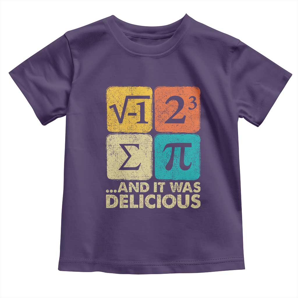 Funny Number Pi Toddler T Shirt I Ate Some Pie and It Was Delicious Funny PI Day Math Pun - Wonder Print Shop