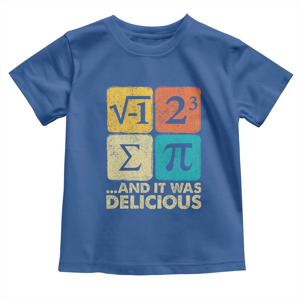 Funny Number Pi Toddler T Shirt I Ate Some Pie and It Was Delicious Funny PI Day Math Pun - Wonder Print Shop