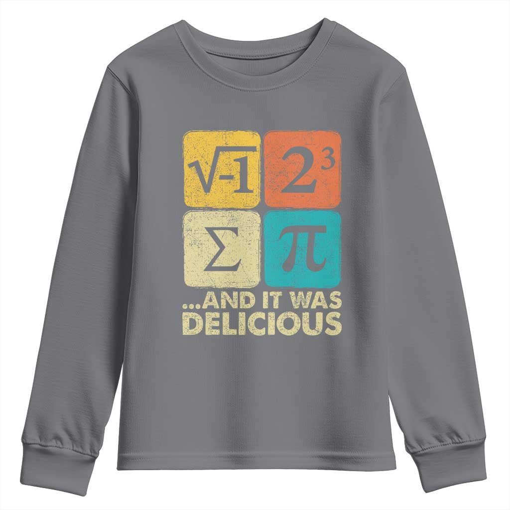 Funny Number Pi Youth Sweatshirt I Ate Some Pie and It Was Delicious Funny PI Day Math Pun - Wonder Print Shop