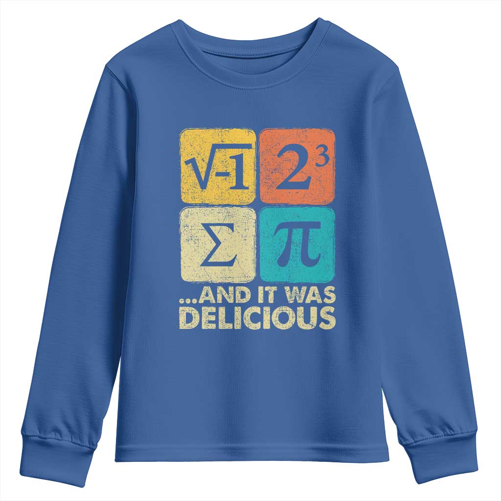 Funny Number Pi Youth Sweatshirt I Ate Some Pie and It Was Delicious Funny PI Day Math Pun - Wonder Print Shop