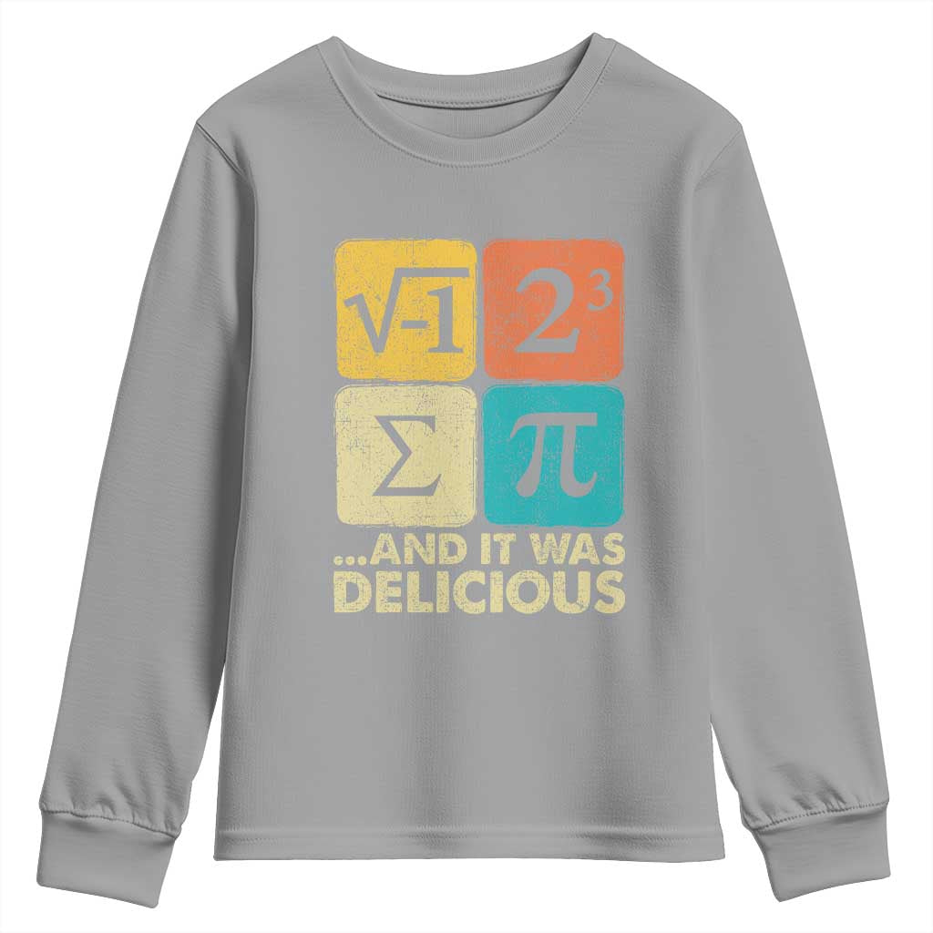 Funny Number Pi Youth Sweatshirt I Ate Some Pie and It Was Delicious Funny PI Day Math Pun - Wonder Print Shop