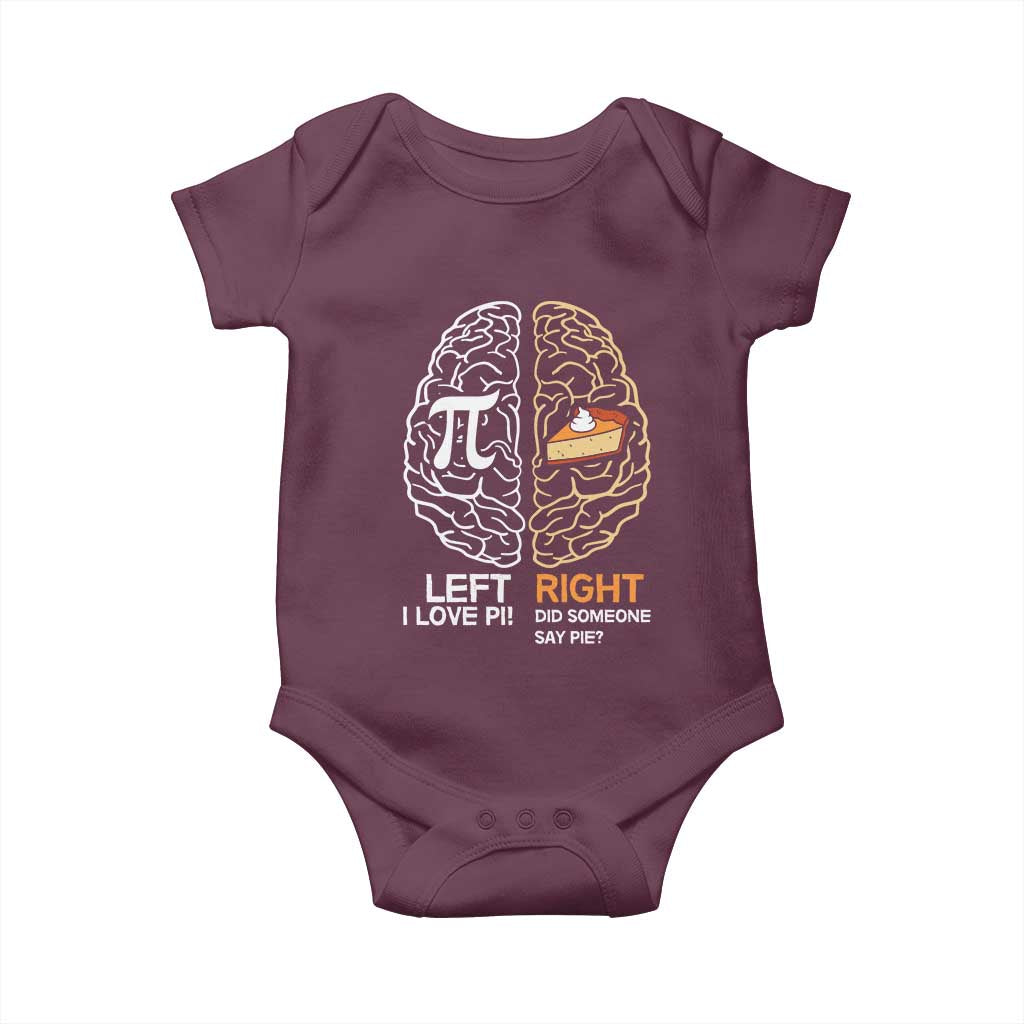 Funny Pi Day Baby Onesie Left Vs Right Brain Pie Shirt Math Geek Gift - Wonder Print Shop