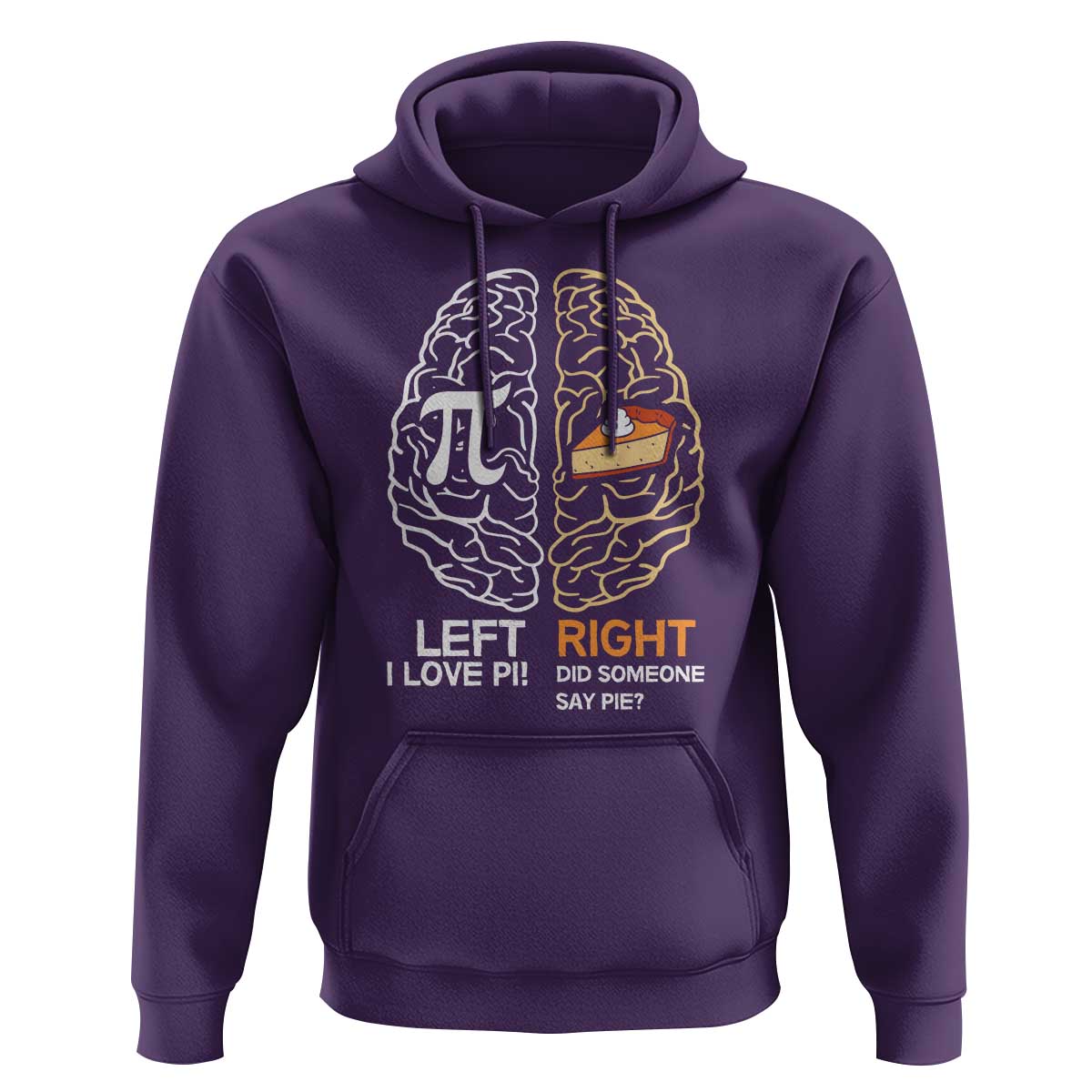 Funny Pi Day Hoodie Left Vs Right Brain Pie Shirt Math Geek Gift - Wonder Print Shop