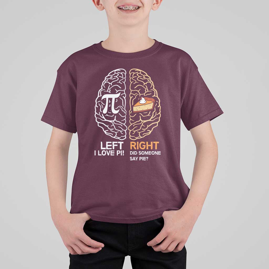 Funny Pi Day T Shirt For Kid Left Vs Right Brain Pie Shirt Math Geek Gift - Wonder Print Shop