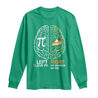Funny Pi Day Long Sleeve Shirt Left Vs Right Brain Pie Shirt Math Geek Gift - Wonder Print Shop