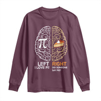 Funny Pi Day Long Sleeve Shirt Left Vs Right Brain Pie Shirt Math Geek Gift - Wonder Print Shop