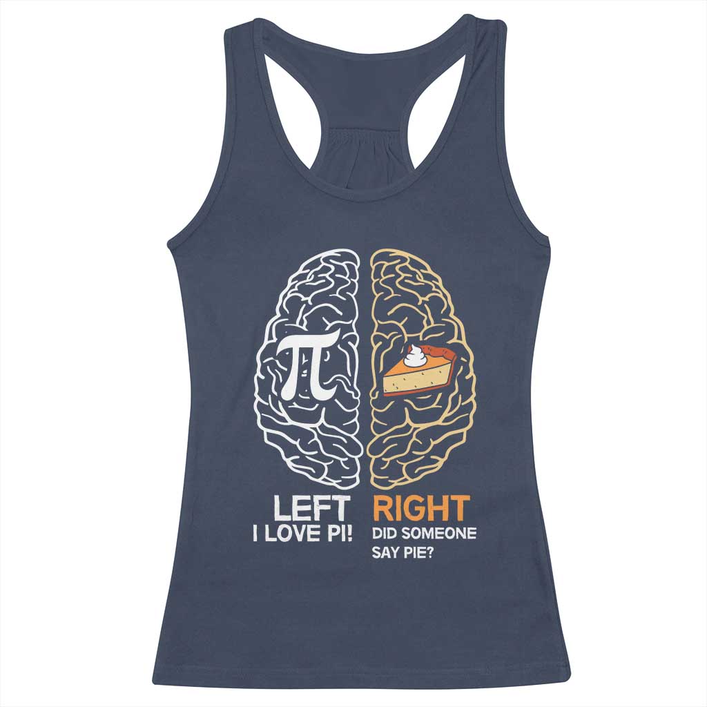 Funny Pi Day Racerback Tank Top Left Vs Right Brain Pie Shirt Math Geek Gift - Wonder Print Shop