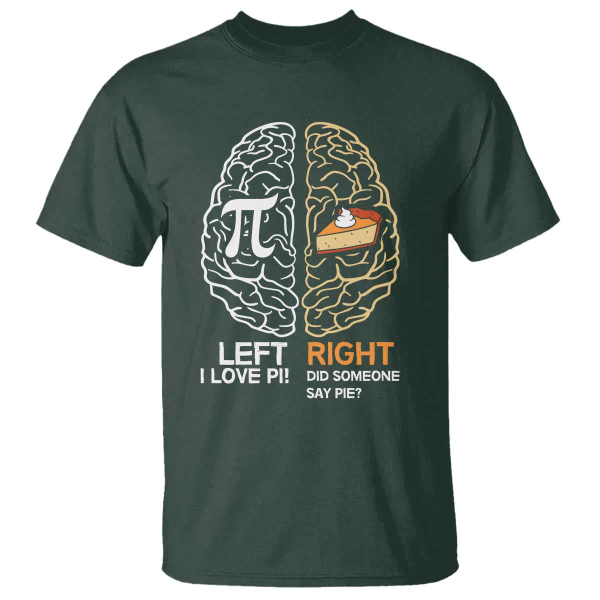 Funny Pi Day T Shirt Left Vs Right Brain Pie Shirt Math Geek Gift - Wonder Print Shop