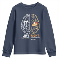 Funny Pi Day Youth Sweatshirt Left Vs Right Brain Pie Shirt Math Geek Gift - Wonder Print Shop