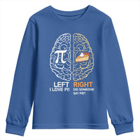 Funny Pi Day Youth Sweatshirt Left Vs Right Brain Pie Shirt Math Geek Gift - Wonder Print Shop