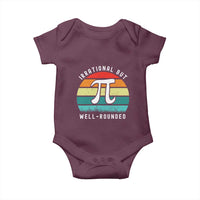 Funny Number Pi Baby Onesie Retro Irrational But Well Rounded Pi Day Celebration Math - Wonder Print Shop