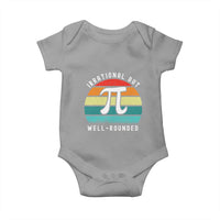 Funny Number Pi Baby Onesie Retro Irrational But Well Rounded Pi Day Celebration Math - Wonder Print Shop