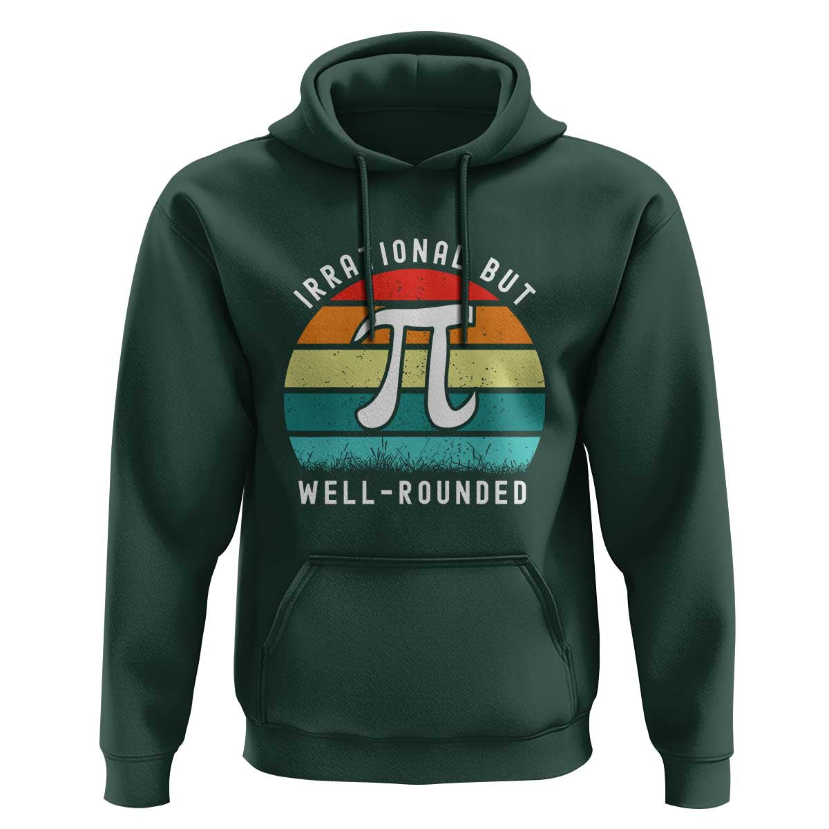 Funny Number Pi Hoodie Retro Irrational But Well Rounded Pi Day Celebration Math - Wonder Print Shop