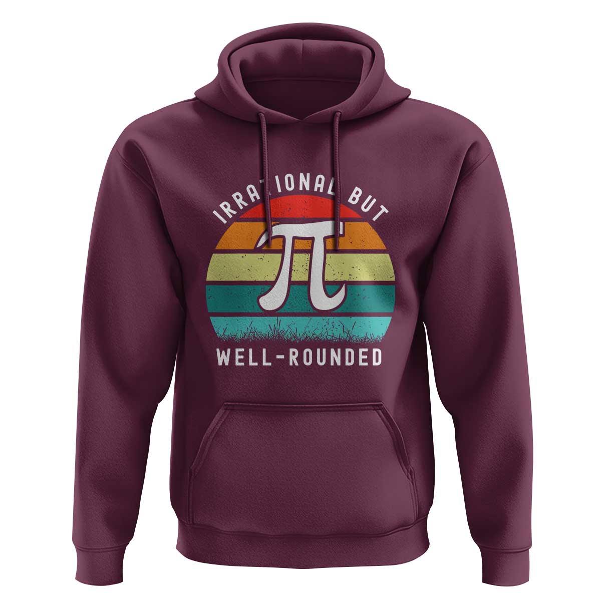 Funny Number Pi Hoodie Retro Irrational But Well Rounded Pi Day Celebration Math - Wonder Print Shop