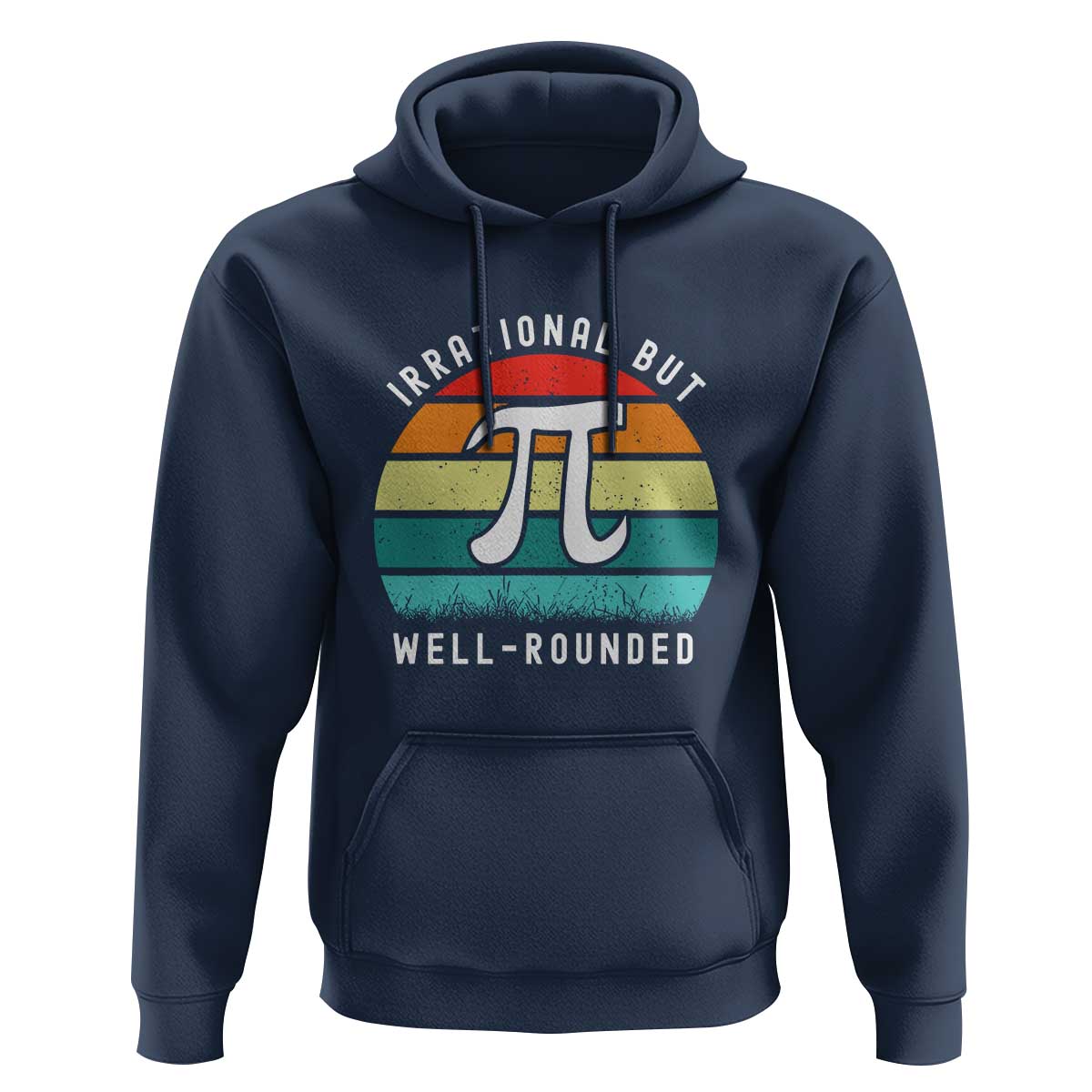 Funny Number Pi Hoodie Retro Irrational But Well Rounded Pi Day Celebration Math - Wonder Print Shop