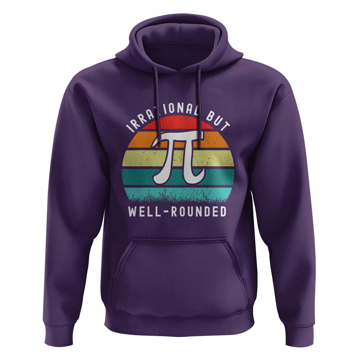Funny Number Pi Hoodie Retro Irrational But Well Rounded Pi Day Celebration Math - Wonder Print Shop