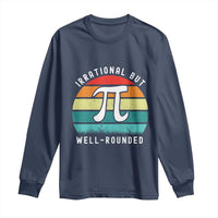 Funny Number Pi Long Sleeve Shirt Retro Irrational But Well Rounded Pi Day Celebration Math - Wonder Print Shop