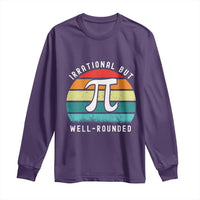Funny Number Pi Long Sleeve Shirt Retro Irrational But Well Rounded Pi Day Celebration Math - Wonder Print Shop