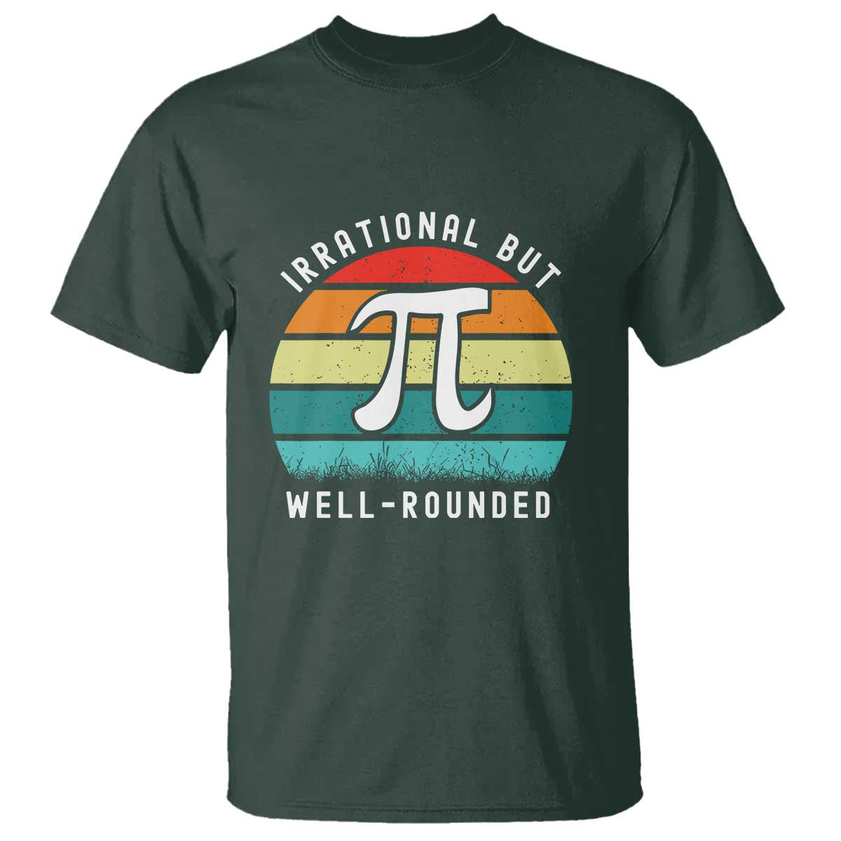 Funny Number Pi T Shirt Retro Irrational But Well Rounded Pi Day Celebration Math - Wonder Print Shop