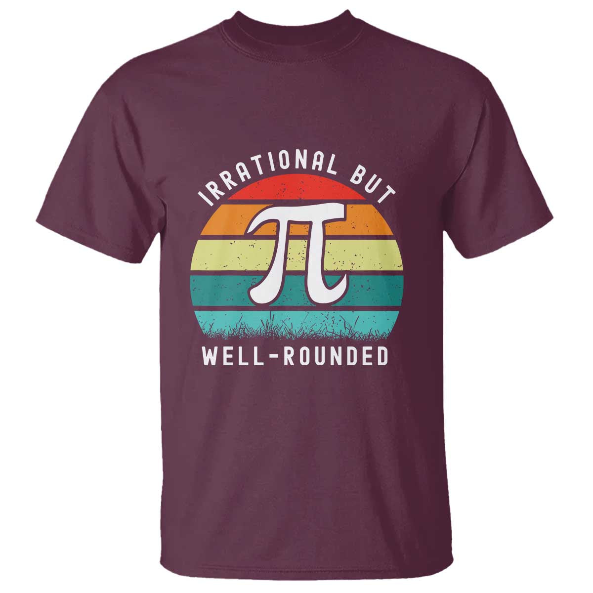 Funny Number Pi T Shirt Retro Irrational But Well Rounded Pi Day Celebration Math - Wonder Print Shop