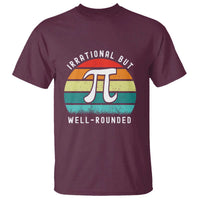 Funny Number Pi T Shirt Retro Irrational But Well Rounded Pi Day Celebration Math - Wonder Print Shop